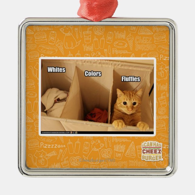 Wäscherei-Katze Ornament Aus Metall (Vorne)