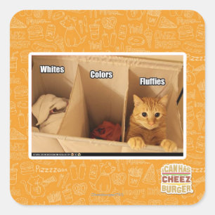 Wäscherei-Katze Quadratischer Aufkleber