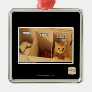 Wäscherei-Katze Silbernes Ornament