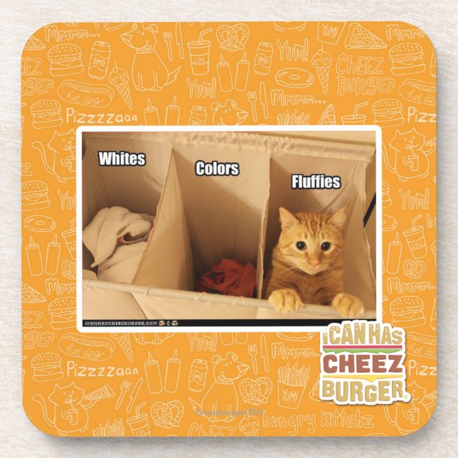 Wäscherei-Katze Untersetzer (Vorderseite)