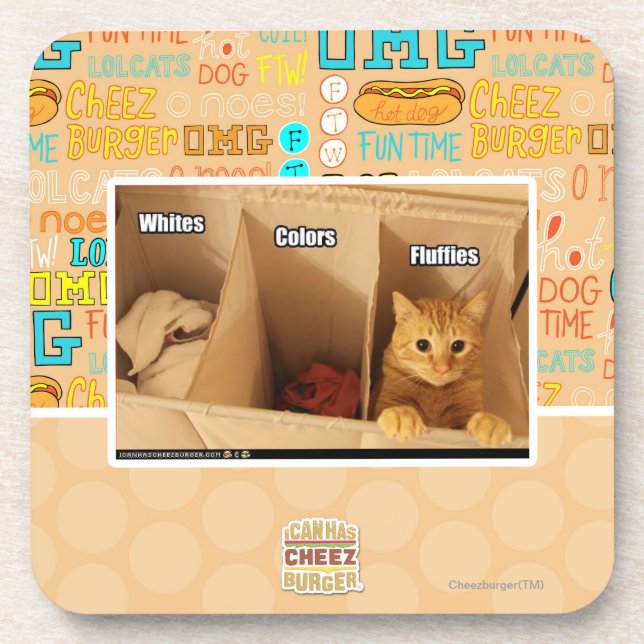 Wäscherei-Katze Untersetzer (Vorderseite)