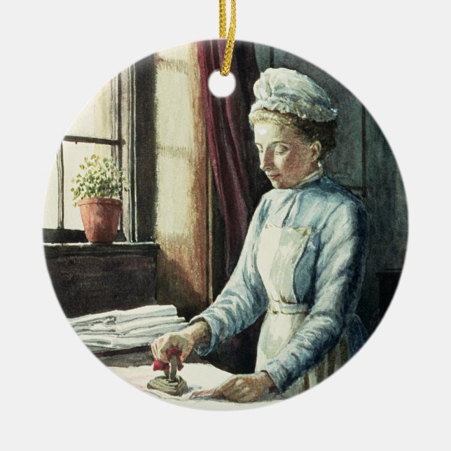 Wäscherei-Mädchen, c.1880 Keramikornament (Vorne)