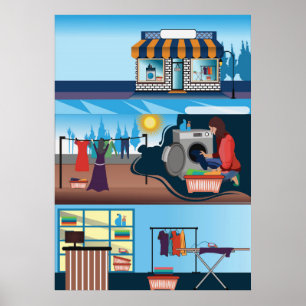 Wäscherei Poster