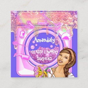 Wäscherei Reinigungsdienste QRCode-Logo Blue Quadratische Visitenkarte