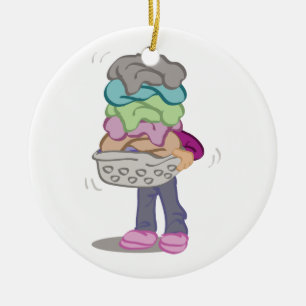 Wäscherei-Stapel Keramik Ornament