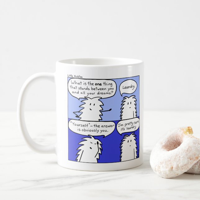 Wäscherei wenig Niddles Comic-Tasse Kaffeetasse (Mit Donut)