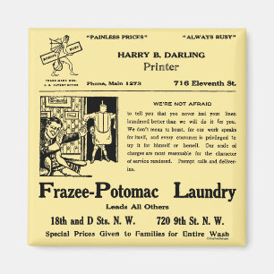 Wäscherei-Zeitungsannonce Magnet