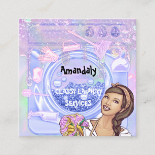 Wäscheservice QR-Kode Quadratische Visitenkarte