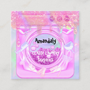 Wäscheservice Reinigungsdienst QR Code Haushaltsh Quadratische Visitenkarte