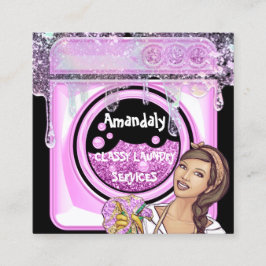 Wäscheservice Reinigungsservice QR-Kode Seife Quadratische Visitenkarte