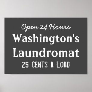 Wäscheservice Room Chalkboard Waschsalon Wall Art  Poster