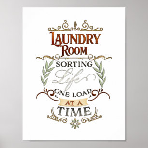 Wäscheservice Sortieren von Life One Load on a Tim Poster
