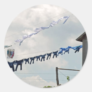 Wäschetag-Aufkleber Runder Aufkleber