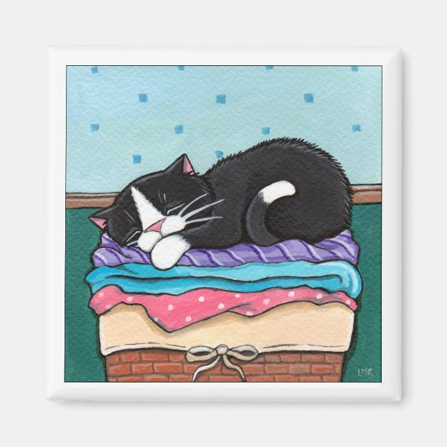 Wäschetag Nickerchen - Cat Magnet (Vorne)