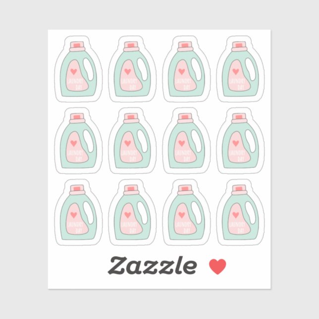 Wäschetag Reinigungsmittel Reinigungstupfer Erinne Aufkleber (Blatt)