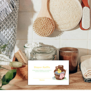 Wäschewanne Gummiente Windel Raffle Baby Shower Begleitkarte