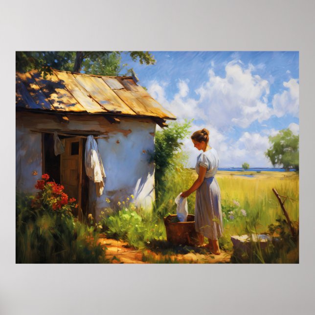 Wäschewechsel durch die Hütte Poster (Vorne)