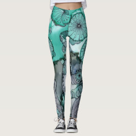 Waschgrün Abstrakte Leggings