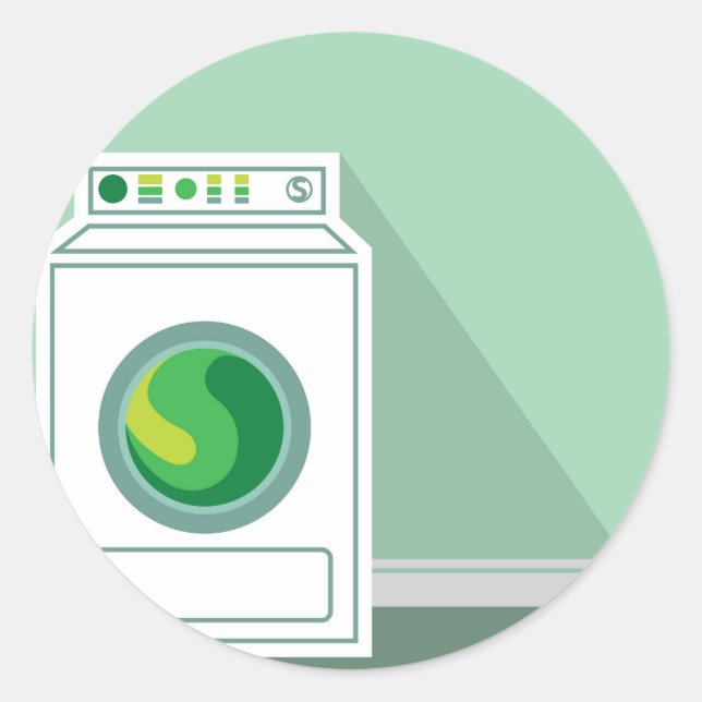 Waschküche Runder Aufkleber (Vorderseite)
