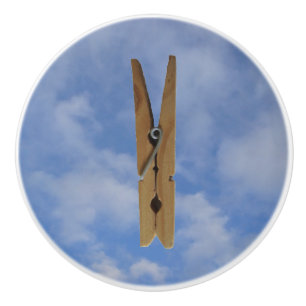 Waschkücheclothespin-Himmel Keramikknauf