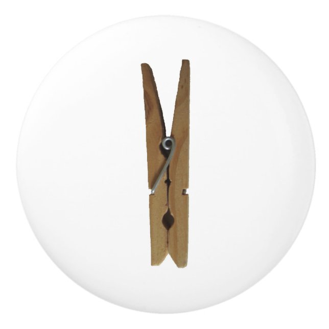 WaschkücheClothespin Keramikknauf (Vorderseite)