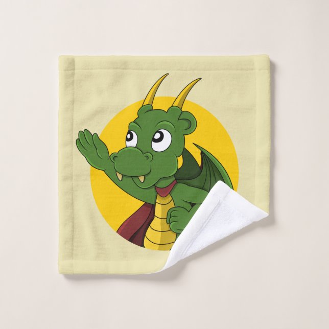 Waschlappen aus grünem Drachen Cartoon (Waschlappen)