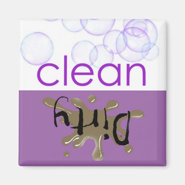 Waschmaschine - Ist sie sauber oder schmutzig? Magnet (Vorne)