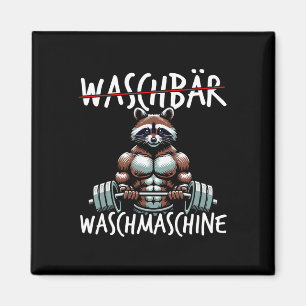 Waschmaschine Raccoon Fitness Bodybuildi Magnet