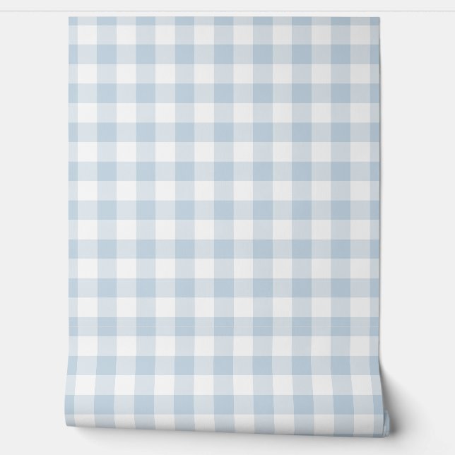 Waschpulver Soft Blau Gingham Kariert Tapete (Abrollen)