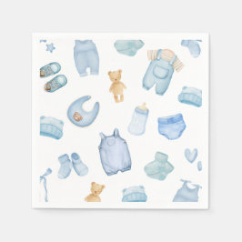 Waschsalon Blue Greenery Baby Dusche Serviette