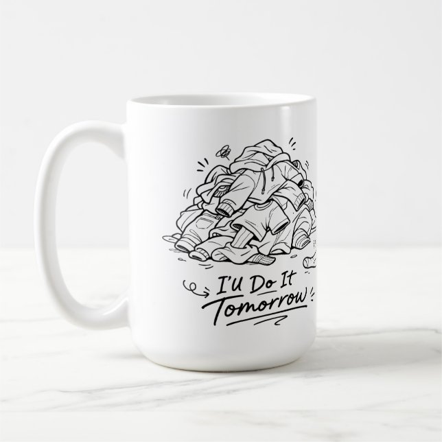 Waschtag Stimmung Lustige Prokrastination Kaffeetasse (Links)