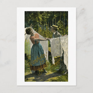 Waschzeit in Butte, Montana Vintage Postkarte