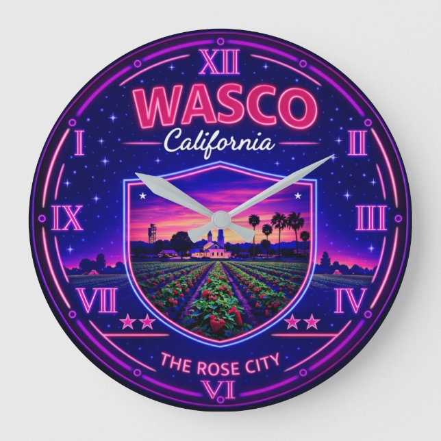 Wasco California Agricultural Fields  Große Wanduhr (Vorderseite)