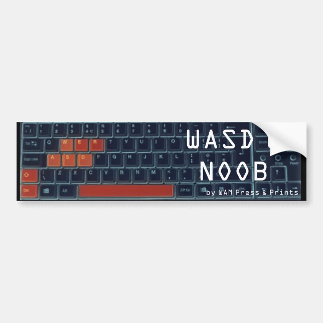 "WASD Autoaufkleber U NOOB" (Vorne)