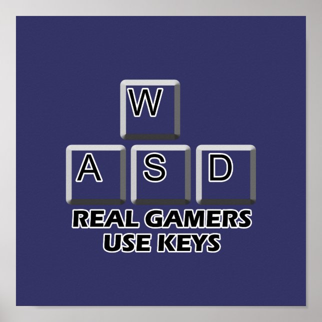 WASD - Echtspieler verwenden Schlüssel Poster (Vorne)