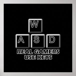 WASD - Echtspieler verwenden Schlüssel Poster