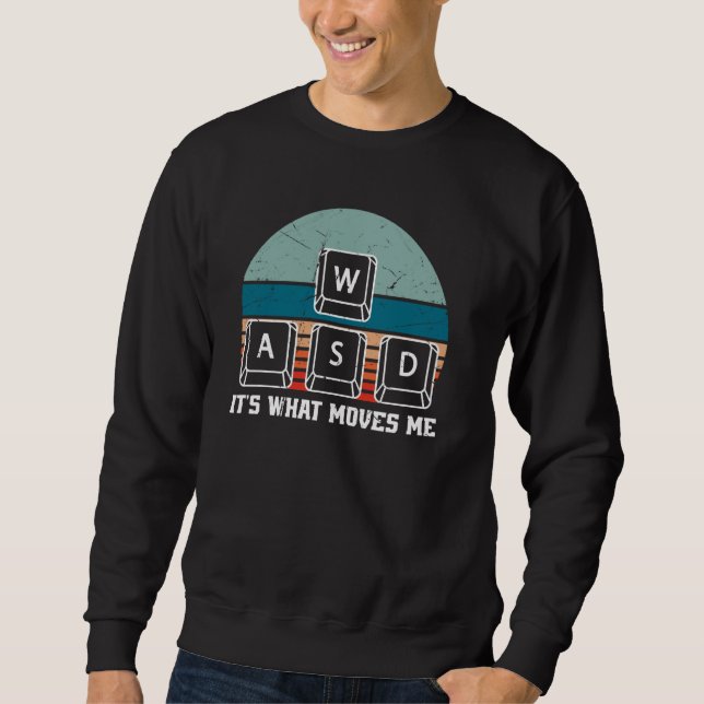 WASD Es ist, was mich bewegt Keycaps Computer Funn Sweatshirt (Vorderseite)