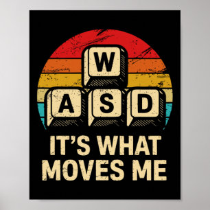 Wasd Es Ist Was Mich Bewegt Lustiger Retro Pc Game Poster