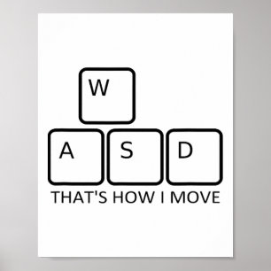 Wasd Gaming Design - ikonische PC-Gamer-Tastaturgr Poster