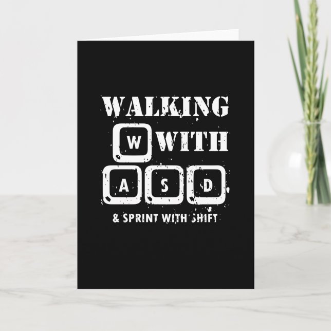 WASD - Grußkarte für PC-Gaming-Fans Karte (Vorderseite)