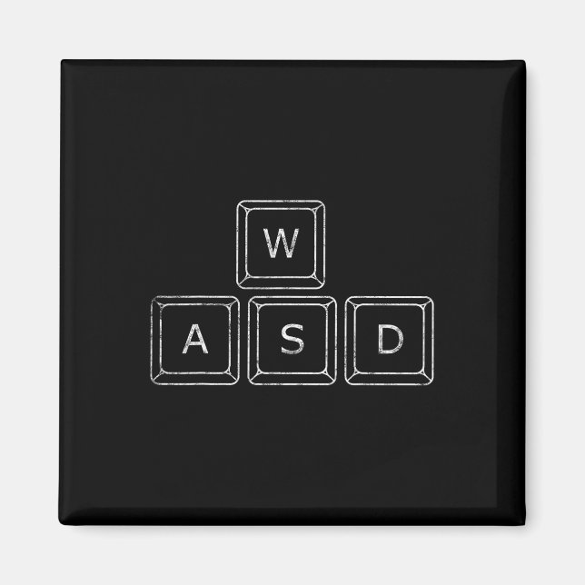 Wasd PC-Gamer-Tasten Computer-Gaming-Geschenk Magnet (Vorne)