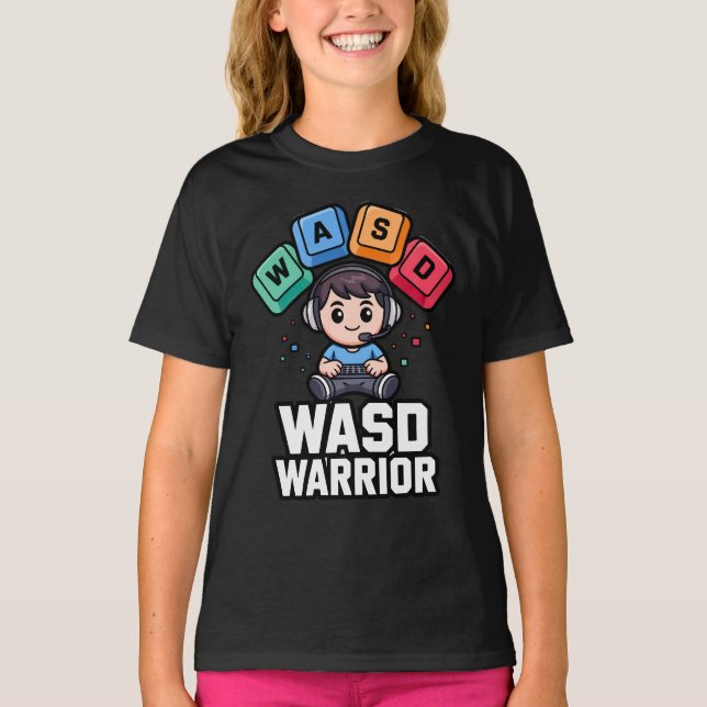 WASD Warrior PC Gamer Tshirts for Gaming (Vorderseite)