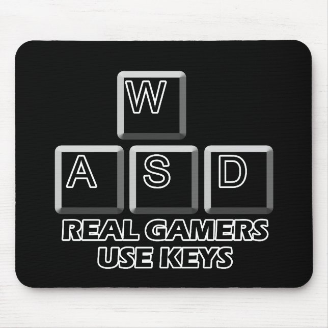 WASD - Wirkliche Gamers-Gebrauchs-Schlüssel Mousepad (Vorne)