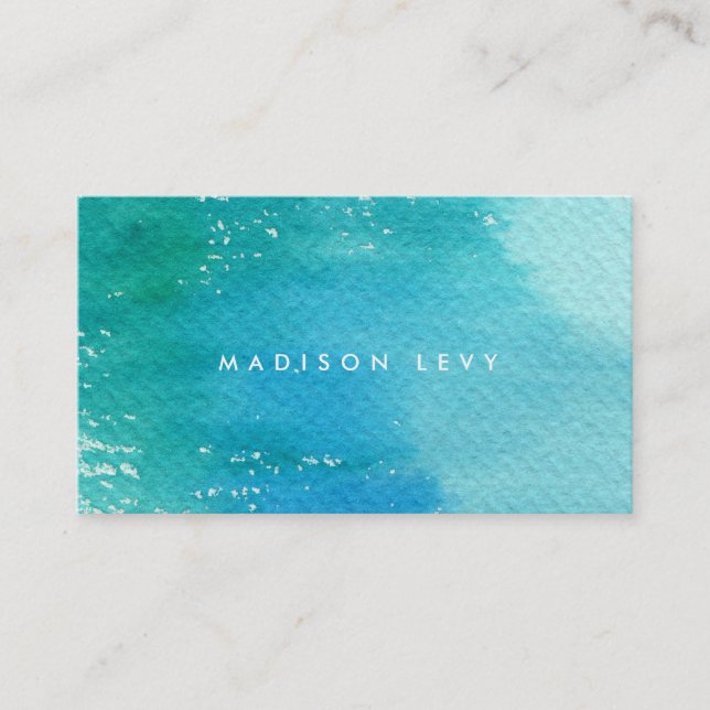 Wash Blue Moderne Minimalistisch Terminkarte (Vorderseite)