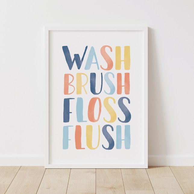 Wash Brush Floss Blush Farbenfrohe Badewanne Poste Poster (Von Creator hochgeladen)