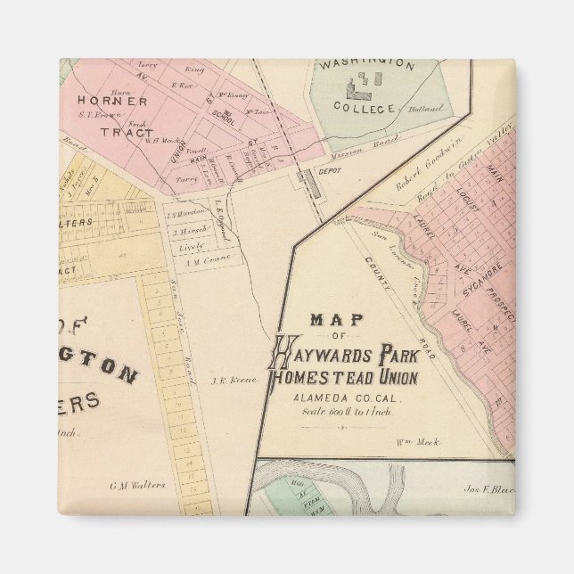 Wash Corners, Haywards Park, Niles, Pleasanton Magnet (Vorne)