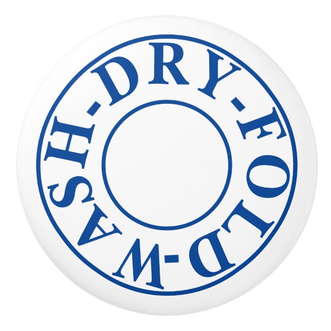 WASH DRY FOLD - Waschkügelknopf Keramik Keramikknauf (Vorderseite)