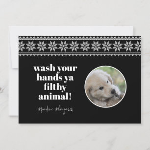 Wash Hands 2020 Funny Spaß Sweater Niedlich Hunde  Feiertagskarte