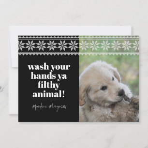 Wash Hands 2020 Funny Spaß Sweater Niedlich Hunde  Feiertagskarte