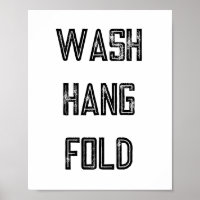 Wash Hang Fold Wäsche Routine Poster